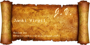 Janki Virgil névjegykártya